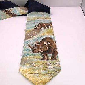 Vintage Rhinoceros Mens tie Nwt